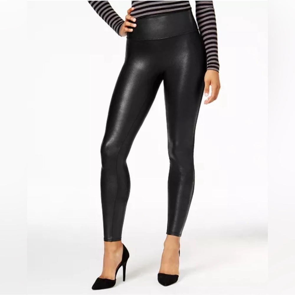 SPANX Faux Leather Leggings Black Size medium